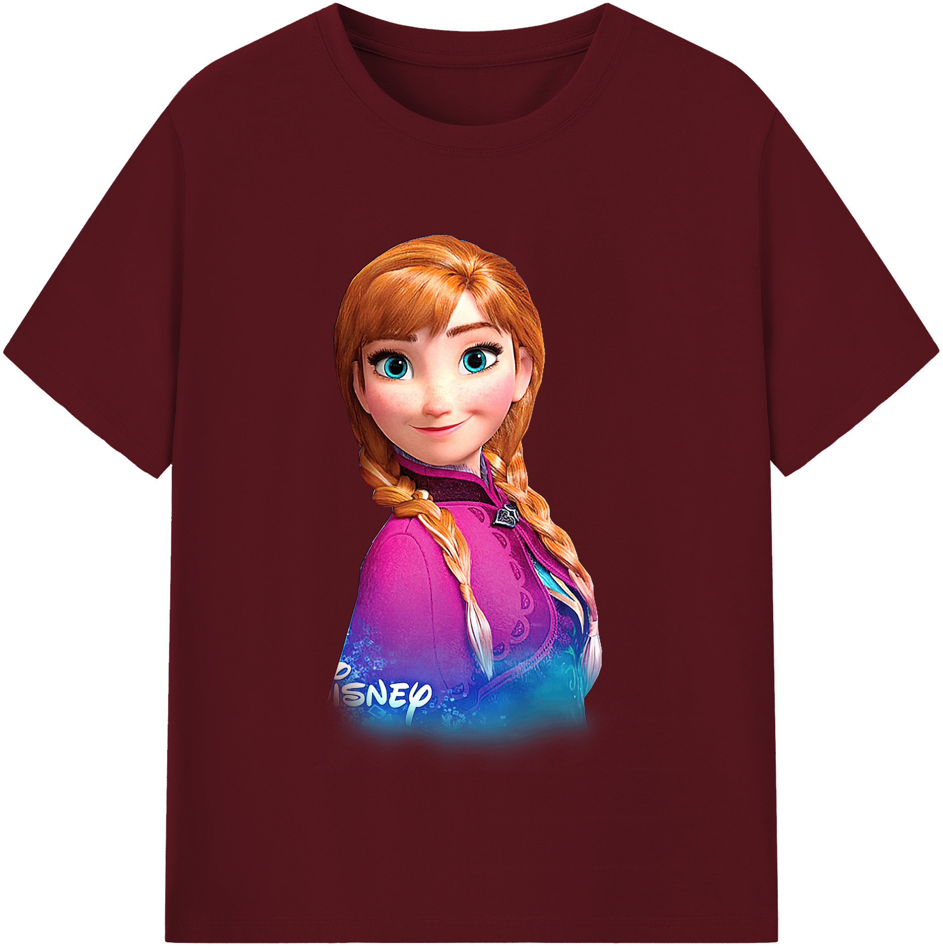 （画像用） アナと雪の女王 アンナ エルサ Frozen Anna Elsa 綿100％半袖Tシャツ（フロントプリント）